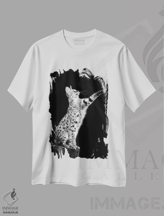 تیشرت سفید طرح دار سروال، عکاسی سیاه و سفید اثر دیوید وولَن | فروشگاه ایماژ