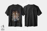 تیشرت مشکی طرح دار ببر سوماترایی، هنر فاخر معاصر اثر دیوید وولَن | immage.ir