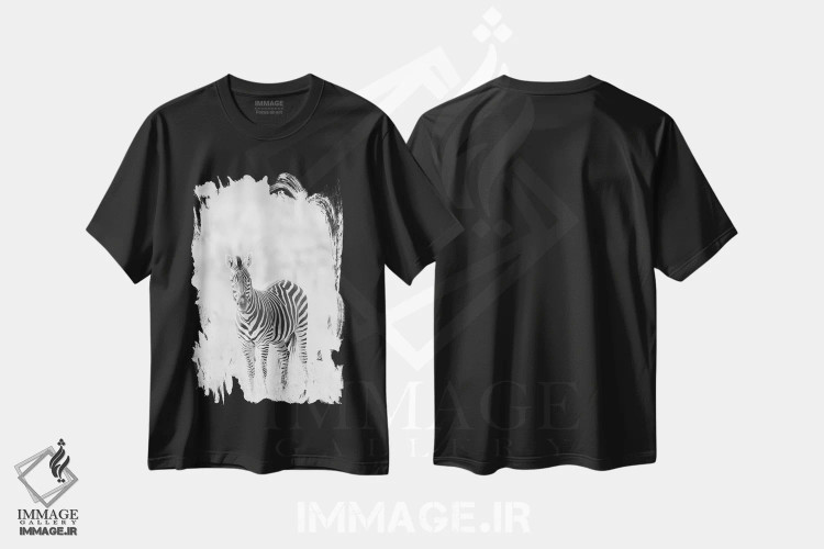 تیشرت مشکی طرح دار گورخر، عکاسی سیاه و سفید اثر دیوید وولَن | immage.ir