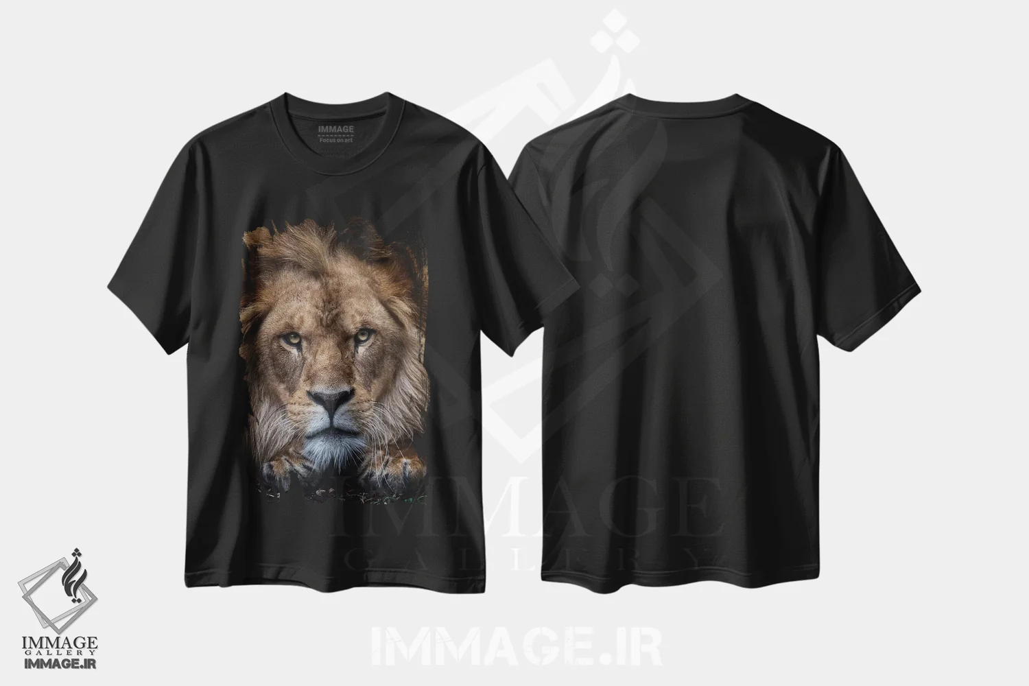 تیشرت مشکی طرح دار شیر آفریقایی، مدیوم اثر دیوید وولَن | immage.ir