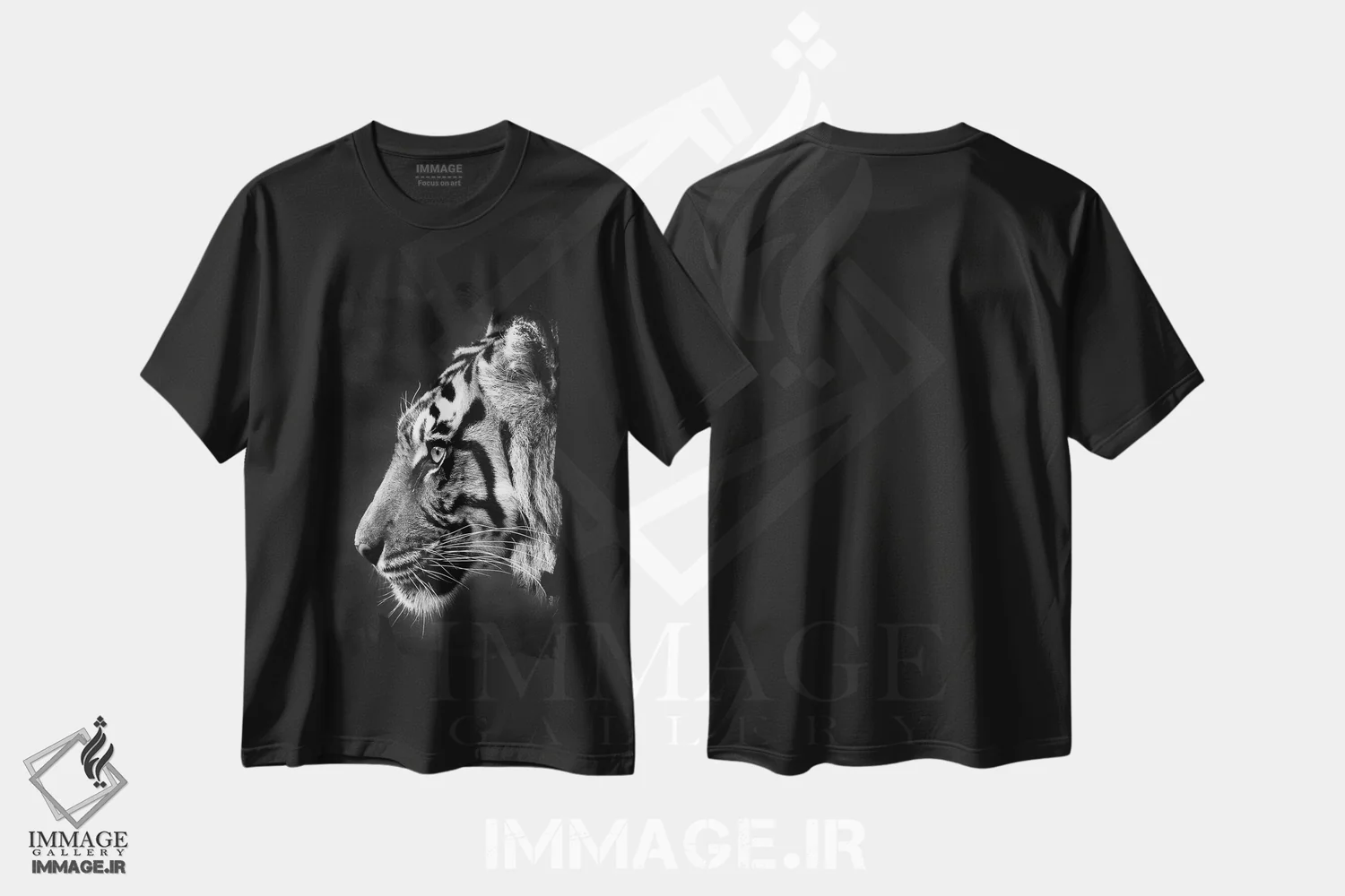 تیشرت مشکی طرح دار ایندرا، مدیوم اثر دیوید وولَن | فروشگاه ایماژ