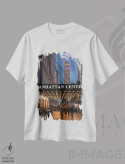 تیشرت سفید طرح دار مرکز منهتن، مدیوم اثر دیلان واکر | immage.ir