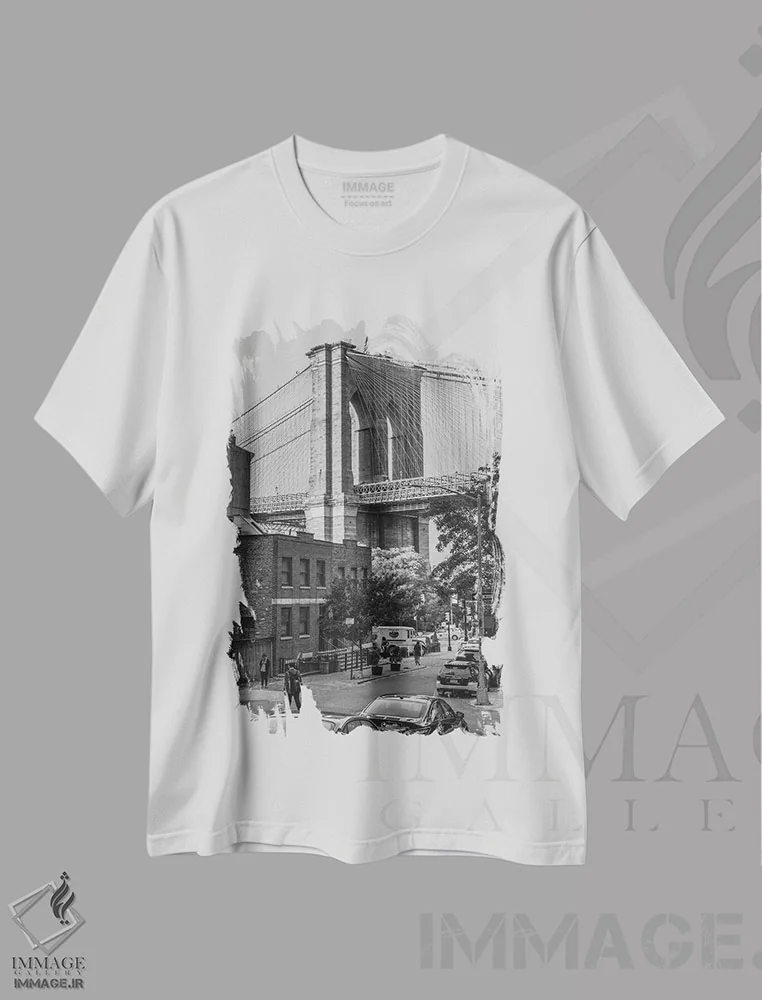تیشرت سفید طرح دار روزهای دامبو، عکاسی سیاه و سفید اثر دیلان واکر | فروشگاه ایماژ
