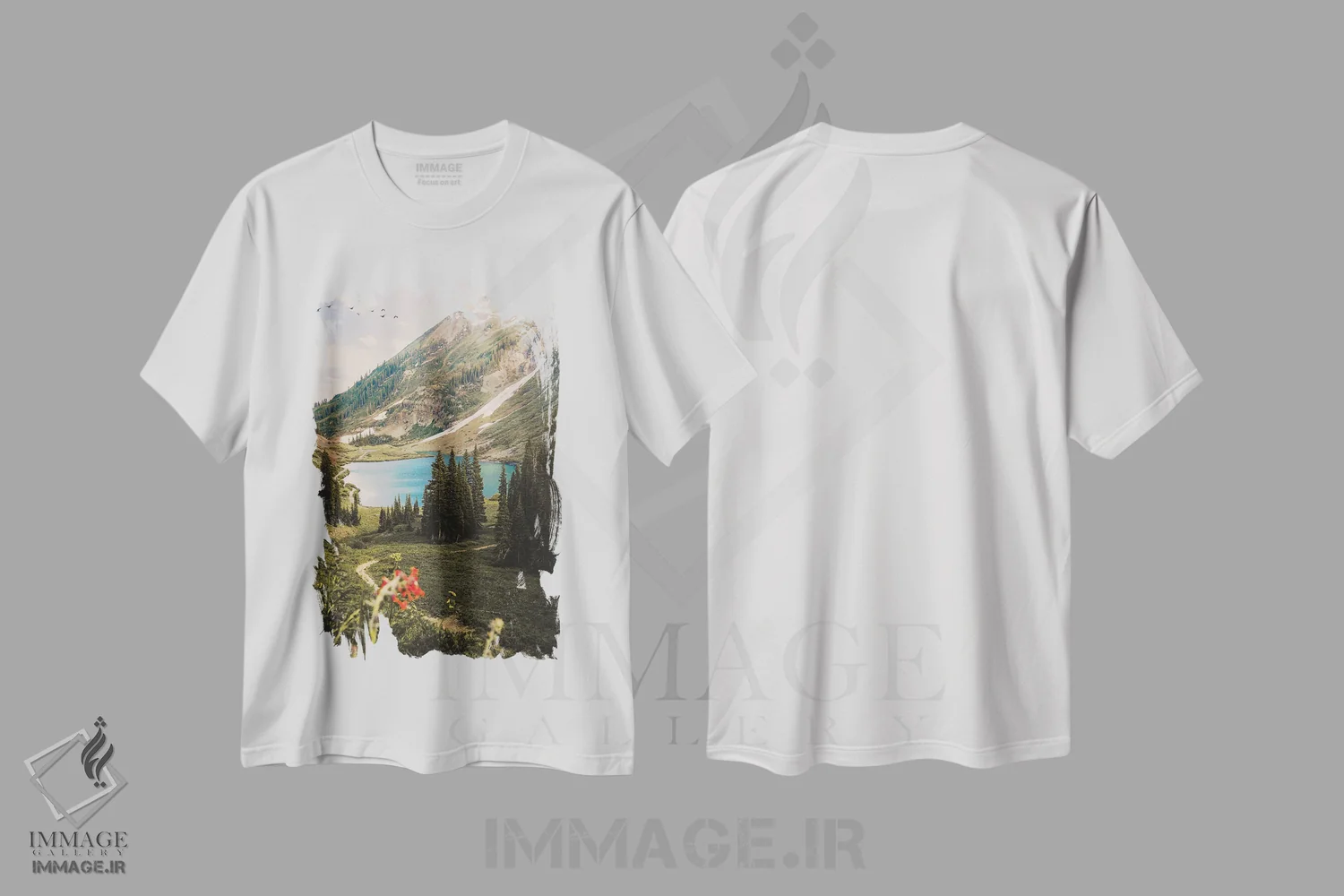 تیشرت سفید طرح دار Colorado,دریاچه زمرد، کلرادو، مدیوم اثر دیلان واکر | immage.ir