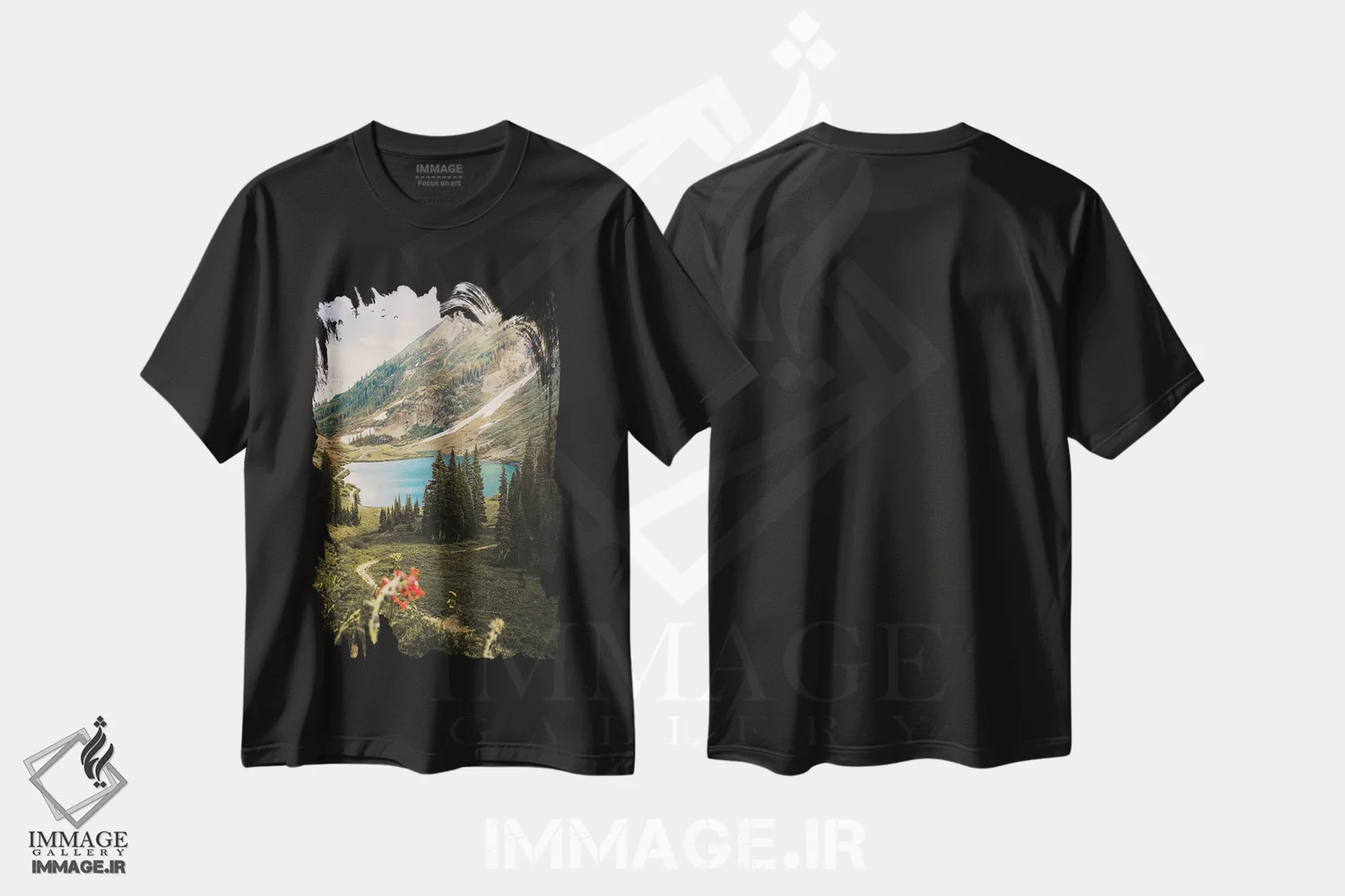 تیشرت مشکی طرح دار Colorado,دریاچه زمرد، کلرادو، مدیوم اثر دیلان واکر | فروشگاه ایماژ