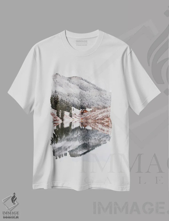 تیشرت سفید طرح دار Colorado,دریاچه مریدین، کلرادو، مدیوم اثر دیلان واکر | فروشگاه ایماژ