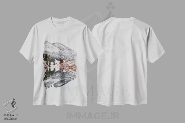 تیشرت سفید طرح دار Colorado,دریاچه مریدین، کلرادو، مدیوم اثر دیلان واکر | فروشگاه ایماژ
