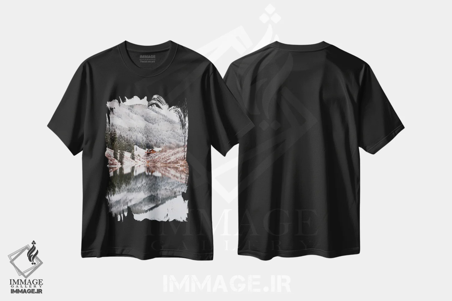 تیشرت مشکی طرح دار Colorado,دریاچه مریدین، کلرادو، مدیوم اثر دیلان واکر | immage.ir