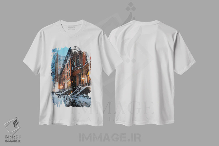 تیشرت سفید طرح دار شب برفی در بروکلین هایتس، مدیوم اثر دیلان واکر | immage.ir