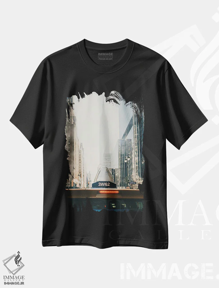 تیشرت مشکی طرح دار تاکسی و امپایر، مدیوم اثر دیلان واکر | فروشگاه ایماژ