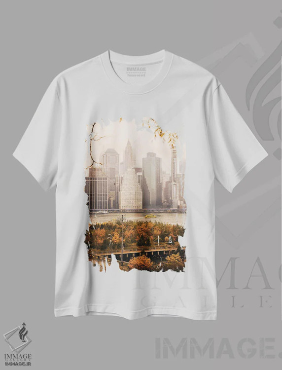تیشرت سفید طرح دار یک سفر پاییزی با فِری، مدیوم اثر دیلان واکر | فروشگاه ایماژ