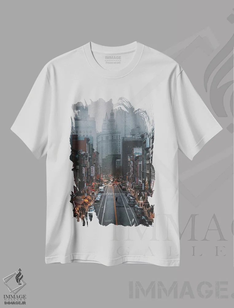 تیشرت سفید طرح دار روزهای دلگیر در چاینا تاون، مدیوم اثر دیلان واکر | immage.ir