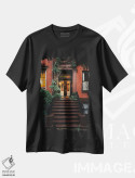 تیشرت مشکی طرح دار پله های ورودی بهاری در بروکلین، مدیوم اثر دیلان واکر | فروشگاه ایماژ