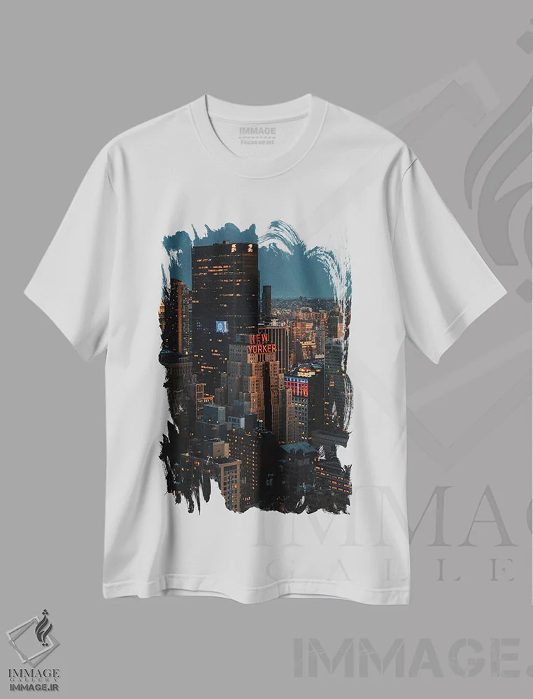 تیشرت سفید طرح دار شب در هتل نیویورکر، مدیوم اثر دیلان واکر | immage.ir