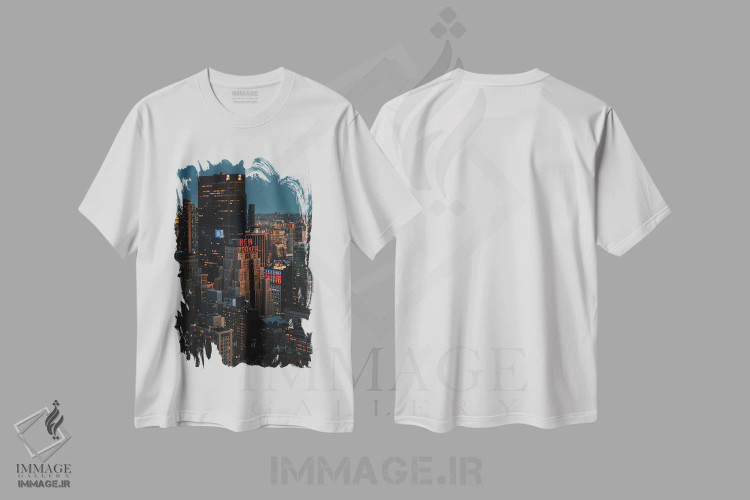 تیشرت سفید طرح دار شب در هتل نیویورکر، مدیوم اثر دیلان واکر | immage.ir