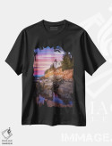 تیشرت مشکی طرح دار طلوع آفتاب در بندر بس، مدیوم اثر دارن وایت فوتوگرافی | فروشگاه ایماژ