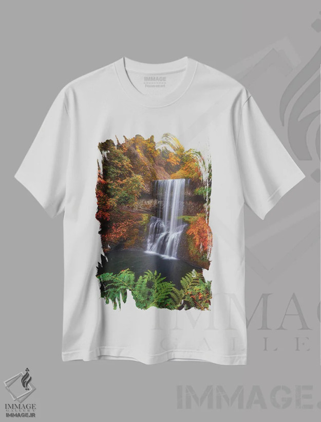 تیشرت سفید طرح دار محاصره شده در رنگ ها، مدیوم اثر دارن وایت فوتوگرافی | فروشگاه ایماژ