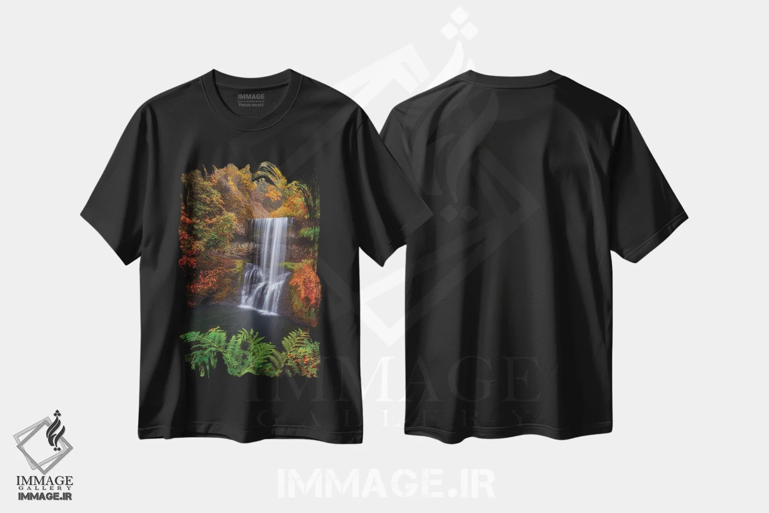 تیشرت مشکی طرح دار محاصره شده در رنگ ها، مدیوم اثر دارن وایت فوتوگرافی | immage.ir