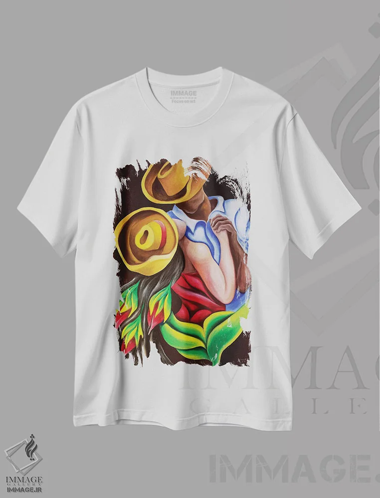 تیشرت سفید طرح دار رقص، هنر فاخر معاصر اثر دیکسی میگز | immage.ir