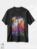 تیشرت مشکی طرح دار رقص عاشقانه، هنر فاخر معاصر اثر دیکسی میگز | فروشگاه ایماژ