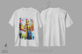 تیشرت سفید طرح دار رمیدیوس، هنر فاخر معاصر اثر دیکسی میگز | immage.ir