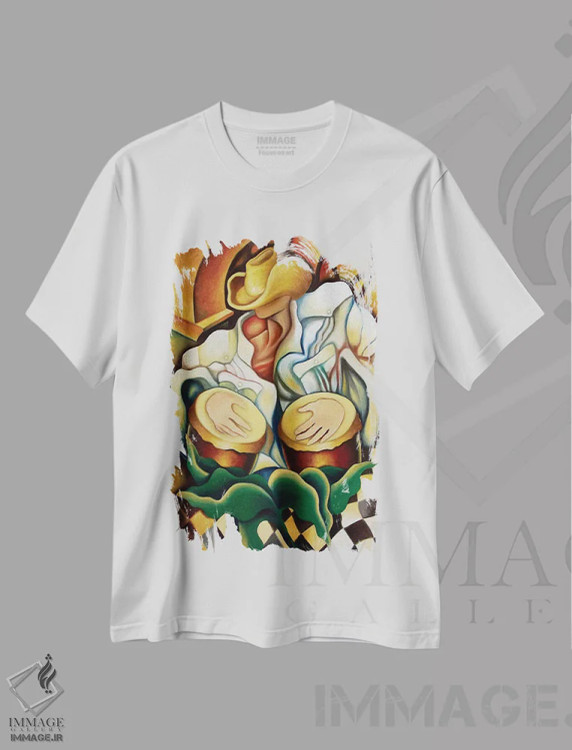 تیشرت سفید طرح دار بونگوها، هنر فاخر معاصر اثر دیکسی میگز | immage.ir