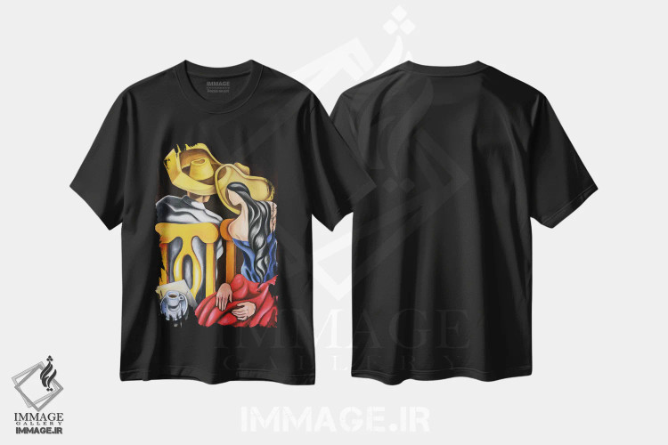تیشرت مشکی طرح دار نشسته، هنر فاخر معاصر اثر دیکسی میگز | immage.ir