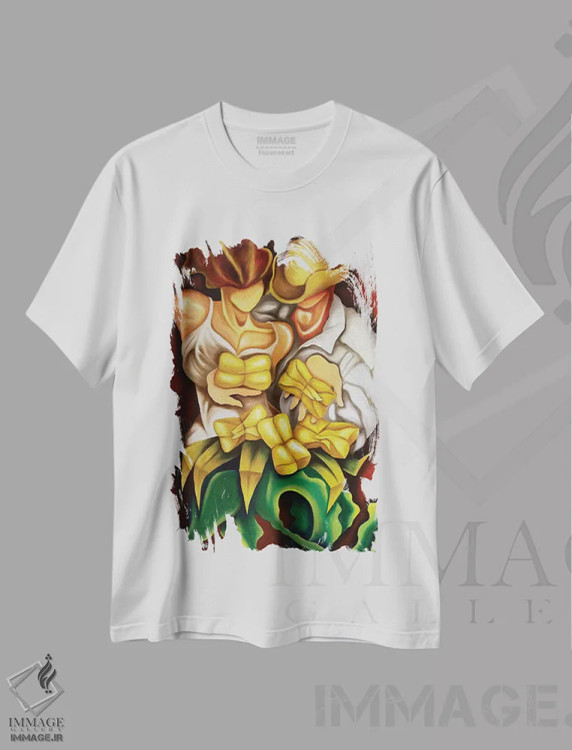 تیشرت سفید طرح دار تاماله ها، هنر فاخر معاصر اثر دیکسی میگز | فروشگاه ایماژ