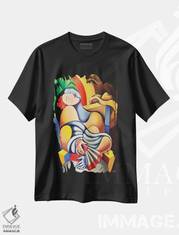 تیشرت مشکی طرح دار چرت، هنر فاخر معاصر اثر دیکسی میگز | immage.ir