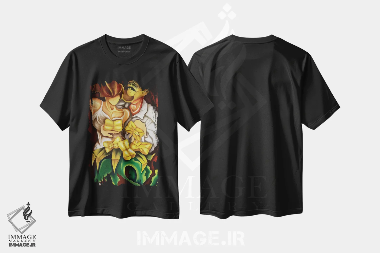 تیشرت مشکی طرح دار تاماله ها، هنر فاخر معاصر اثر دیکسی میگز | immage.ir
