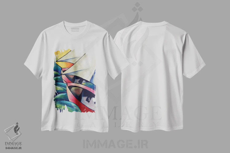 تیشرت سفید طرح دار قایق ها، هنر فاخر معاصر اثر دیکسی میگز | immage.ir