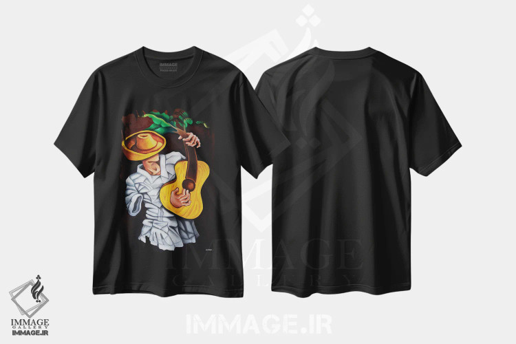 تیشرت مشکی طرح دار گواخیرو ترانه سرا، هنر فاخر معاصر اثر دیکسی میگز | فروشگاه ایماژ