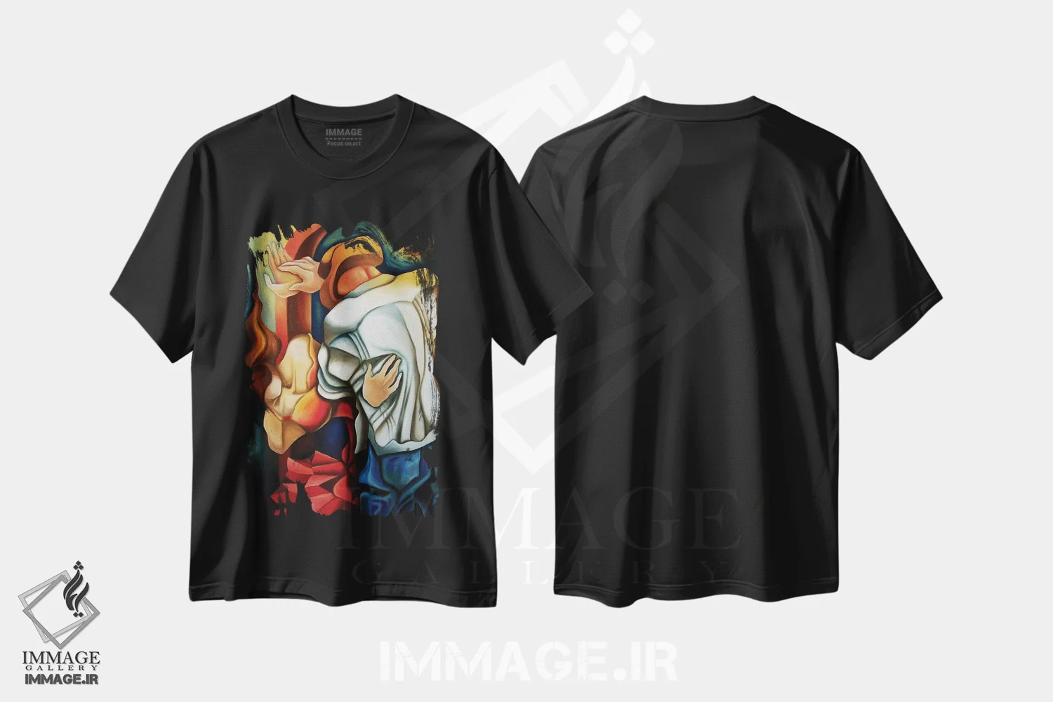 تیشرت مشکی طرح دار رقاصان، هنر فاخر معاصر اثر دیکسی میگز | immage.ir
