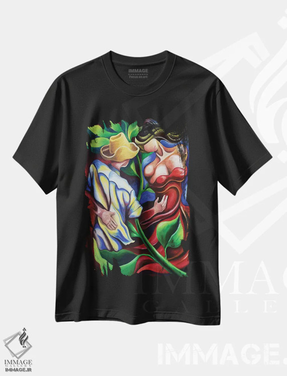 تیشرت مشکی طرح دار رقصیدن در روستا، هنر فاخر معاصر اثر دیکسی میگز | فروشگاه ایماژ
