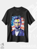 تیشرت مشکی طرح دار آبراهام لینکلن، دکور آمریکایی اثر دایات بانگای | immage.ir