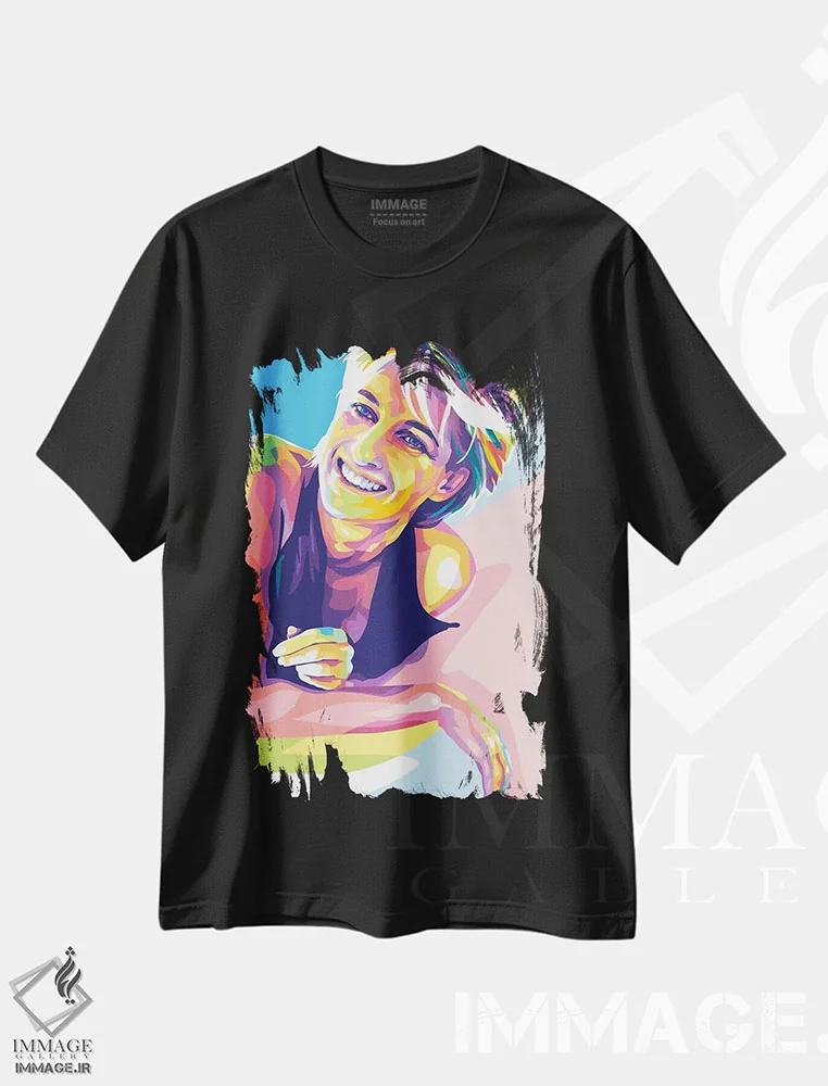 تیشرت مشکی طرح دار پرنسس دایانا، هنر دیجیتال اثر دایات بانگای | فروشگاه ایماژ