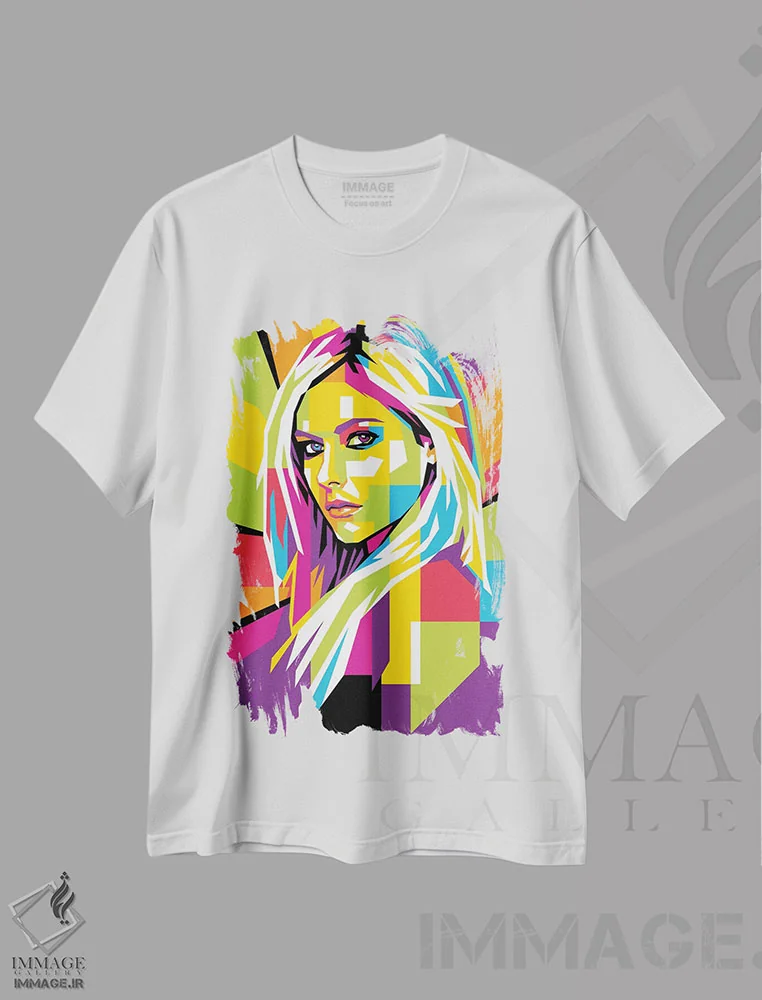 تیشرت سفید طرح دار آوریل لوین، هنر دیجیتال اثر دایات بانگای | فروشگاه ایماژ