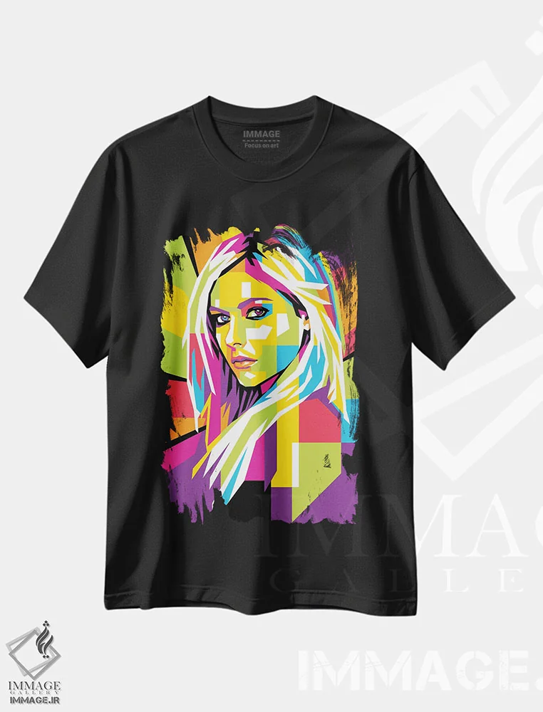 تیشرت مشکی طرح دار آوریل لوین، هنر دیجیتال اثر دایات بانگای | immage.ir