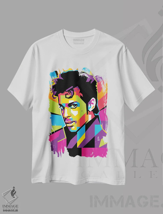 تیشرت سفید طرح دار پرینس، هنر آمریکایی آفریقایی تبار اثر دایات بانگای | فروشگاه ایماژ