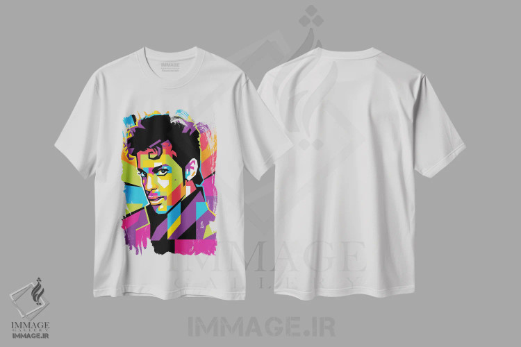 تیشرت سفید طرح دار پرینس، هنر آمریکایی آفریقایی تبار اثر دایات بانگای | فروشگاه ایماژ