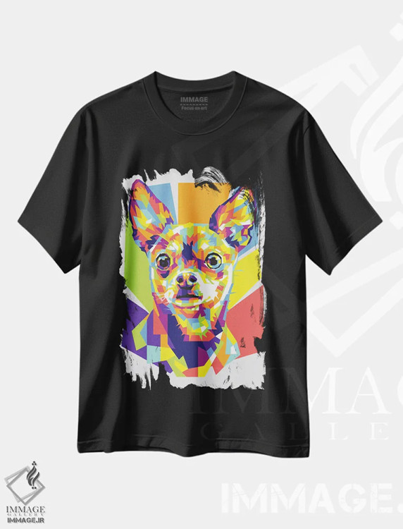 تیشرت مشکی طرح دار چیهواوا، هنر دیجیتال اثر دایات بانگای | immage.ir