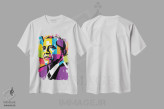 تیشرت سفید طرح دار باراک اوباما ۲، هنر آمریکایی آفریقایی تبار اثر دایات بانگای | immage.ir