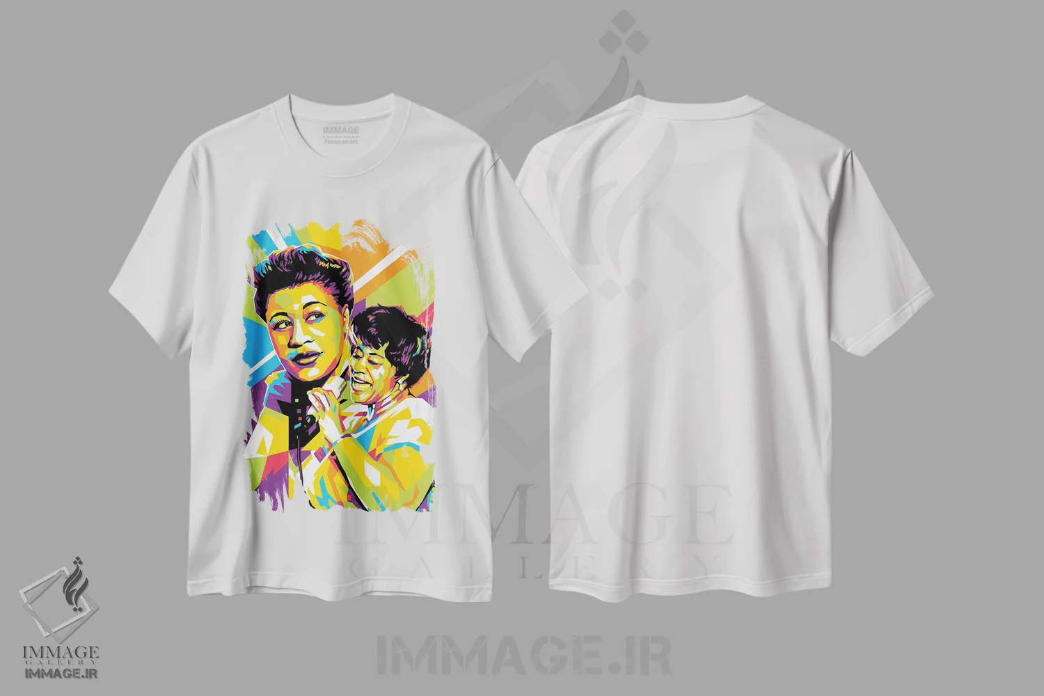 تیشرت سفید طرح دار الا فیتزجرالد ۳، هنر آمریکایی آفریقایی تبار اثر دایات بانگای | immage.ir