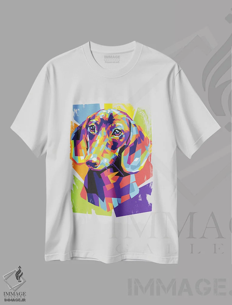 تیشرت سفید طرح دار داشهاند، هنر دیجیتال اثر دایات بانگای | فروشگاه ایماژ