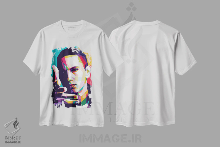 تیشرت سفید طرح دار امینم، هنر دیجیتال اثر دایات بانگای | immage.ir