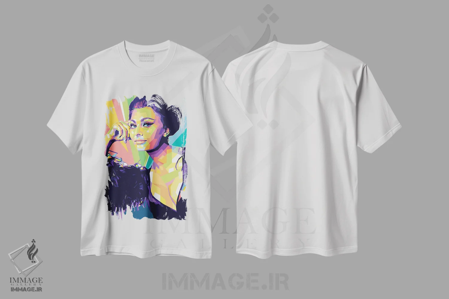 تیشرت سفید طرح دار سوفیا لورن ۲، هنر دیجیتال اثر دایات بانگای | immage.ir