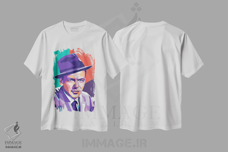 تیشرت سفید طرح دار فرانک سیناترا، هنر دیجیتال اثر دایات بانگای | فروشگاه ایماژ
