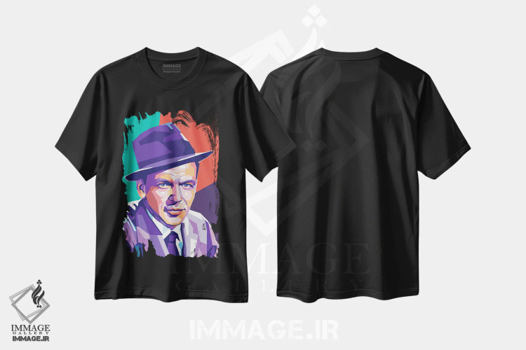 تیشرت مشکی طرح دار فرانک سیناترا، هنر دیجیتال اثر دایات بانگای | immage.ir