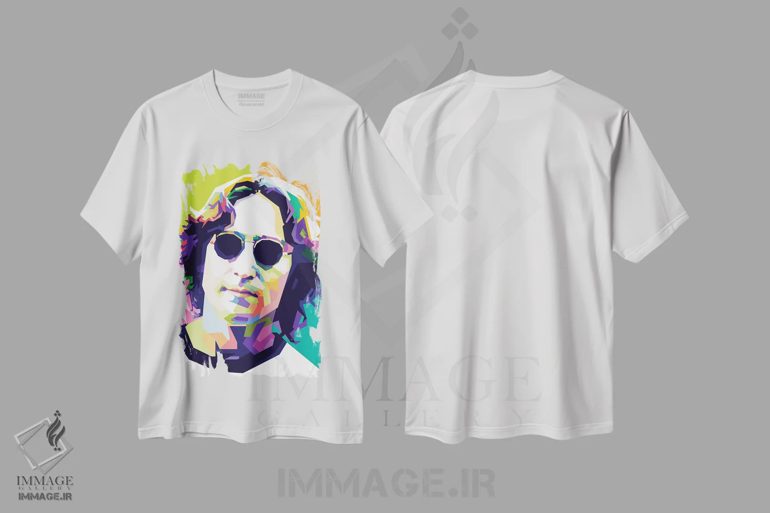 تیشرت سفید طرح دار جان لنون ۲، هنر دیجیتال اثر دایات بانگای | فروشگاه ایماژ
