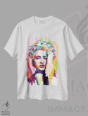 تیشرت سفید طرح دار مدونا، هنر دیجیتال اثر دایات بانگای | immage.ir